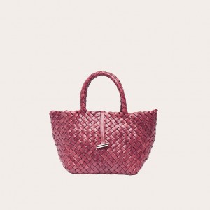 Cabas Little Liffner Mini Leather Basket Femme Rouge | 408917-RLT