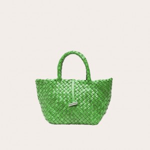 Cabas Little Liffner Mini Leather Basket Femme Vert | 716239-SNE