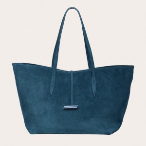 Cabas Little Liffner Penne Suede Femme Bleu | 485076-CIT