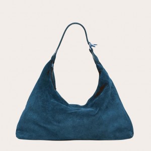 Sac Bandoulière Little Liffner Pillow Suede Femme Bleu | 240789-KGY