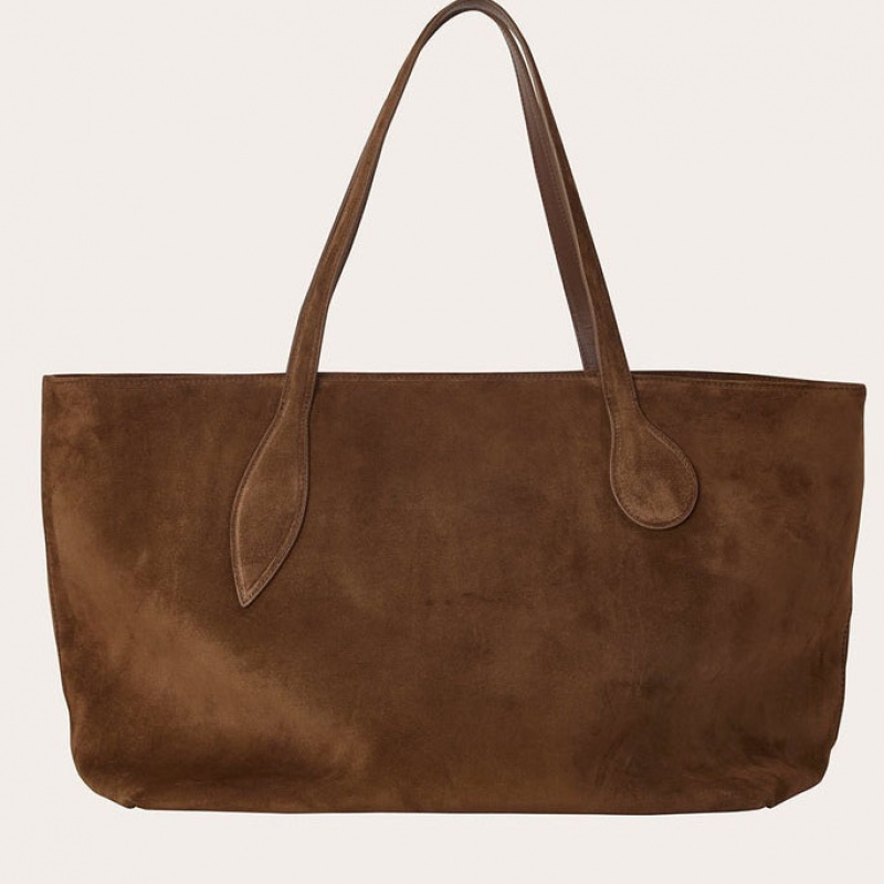 Cabas Little Liffner Mega Sprout Suede Femme Marron | 593628-JIL