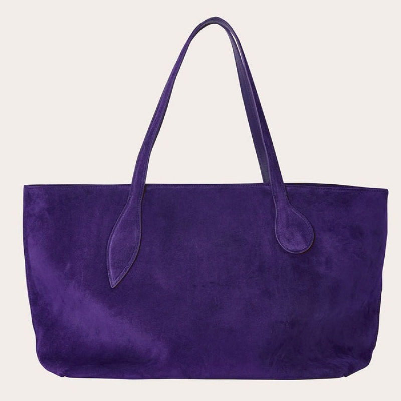 Cabas Little Liffner Mega Sprout Suede Femme Violette | 451876-XSN