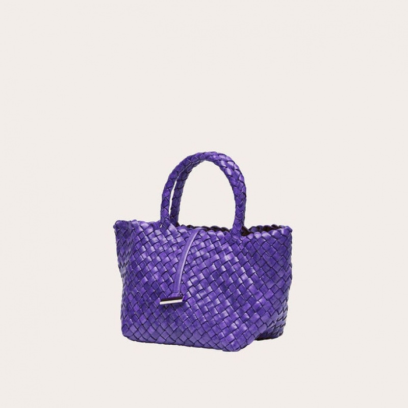 Cabas Little Liffner Mini Leather Basket Femme Violette | 371598-WFD