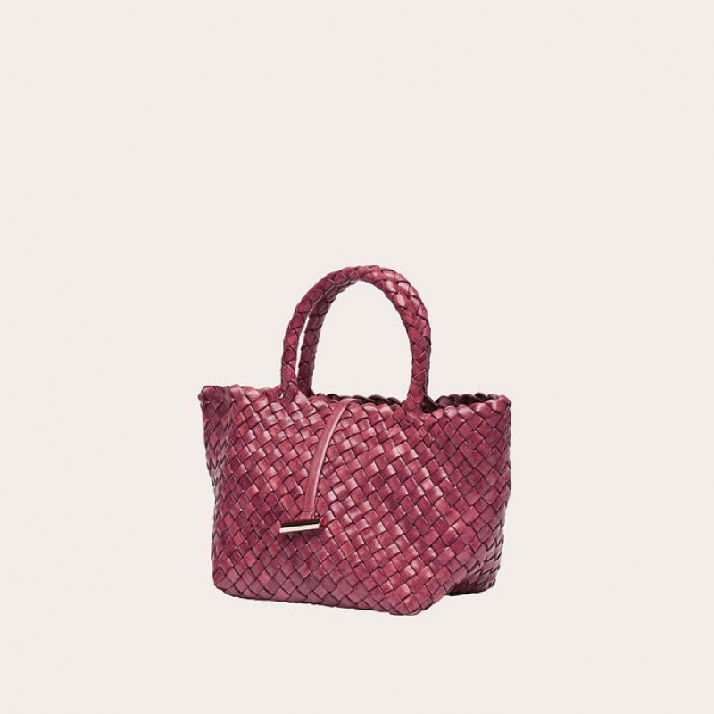 Cabas Little Liffner Mini Leather Basket Femme Rouge | 408917-RLT