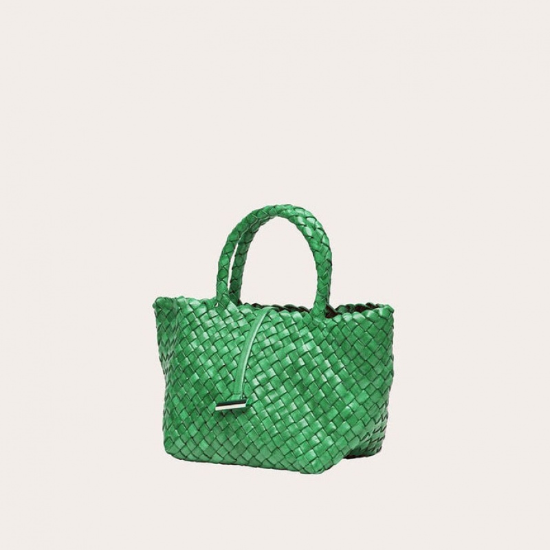 Cabas Little Liffner Mini Leather Basket Femme Vert | 695147-EDF