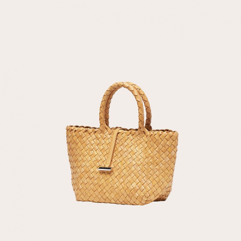 Cabas Little Liffner Mini Leather Basket Femme Beige | 856713-PJK