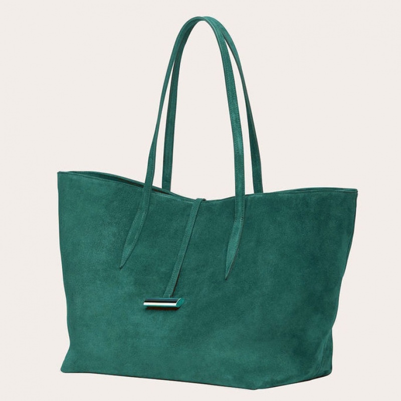 Cabas Little Liffner Penne Suede Femme Turquoise | 706254-PTU