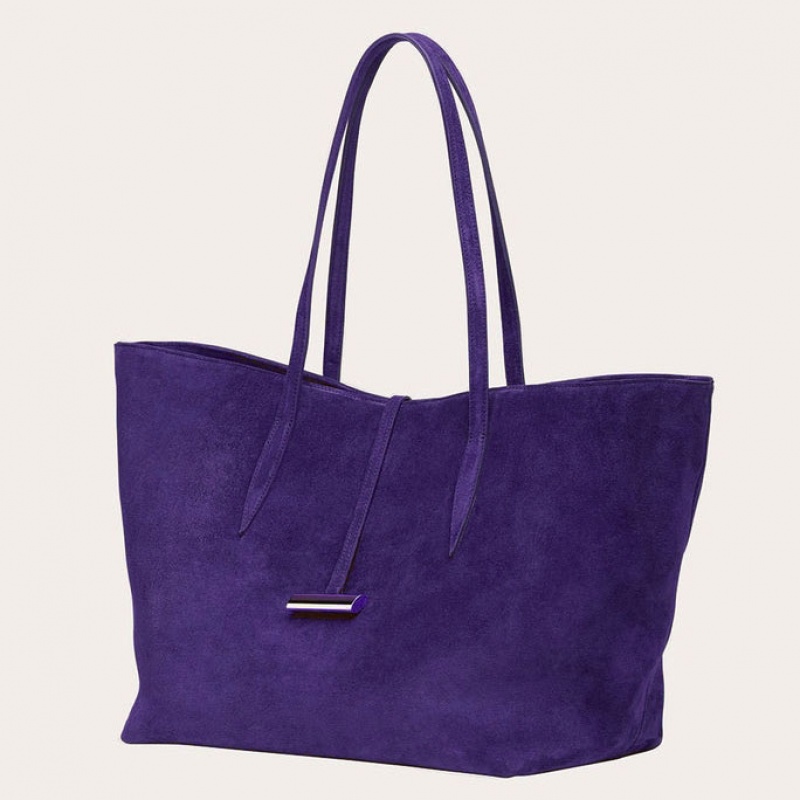 Cabas Little Liffner Penne Suede Femme Violette | 423976-GAJ