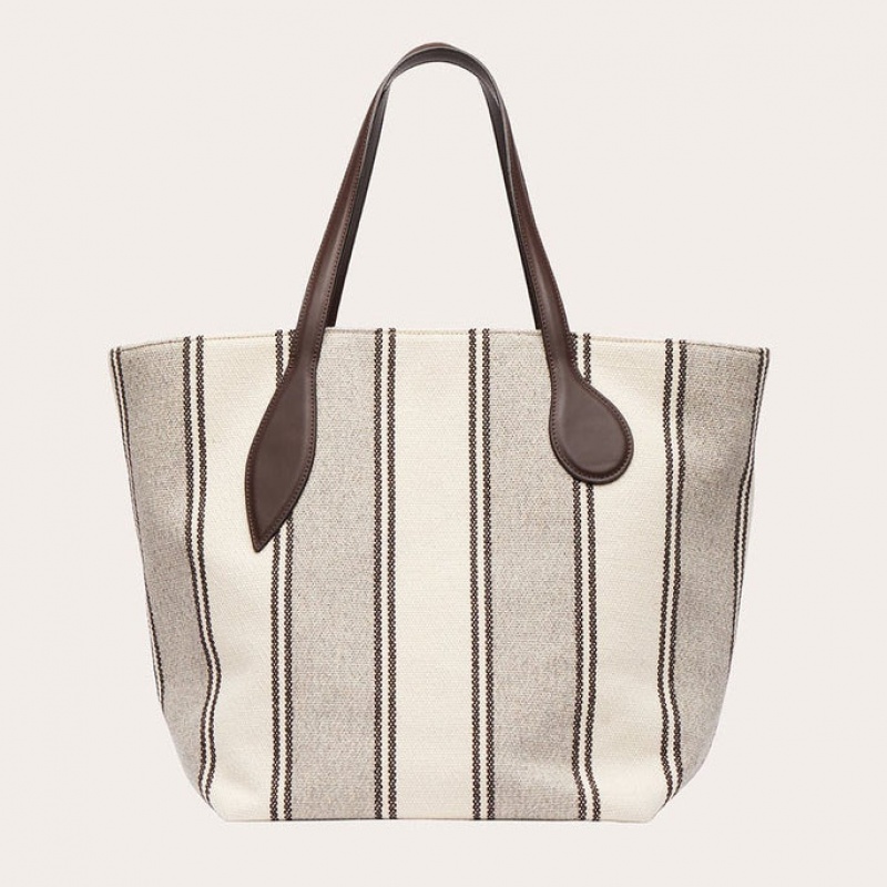 Cabas Little Liffner Sprout Femme Blanche Grise | 546710-VQM