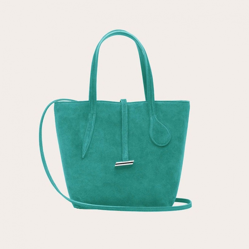 Cabas Little Liffner Sprout Mini Suede Femme Turquoise | 567123-XIS
