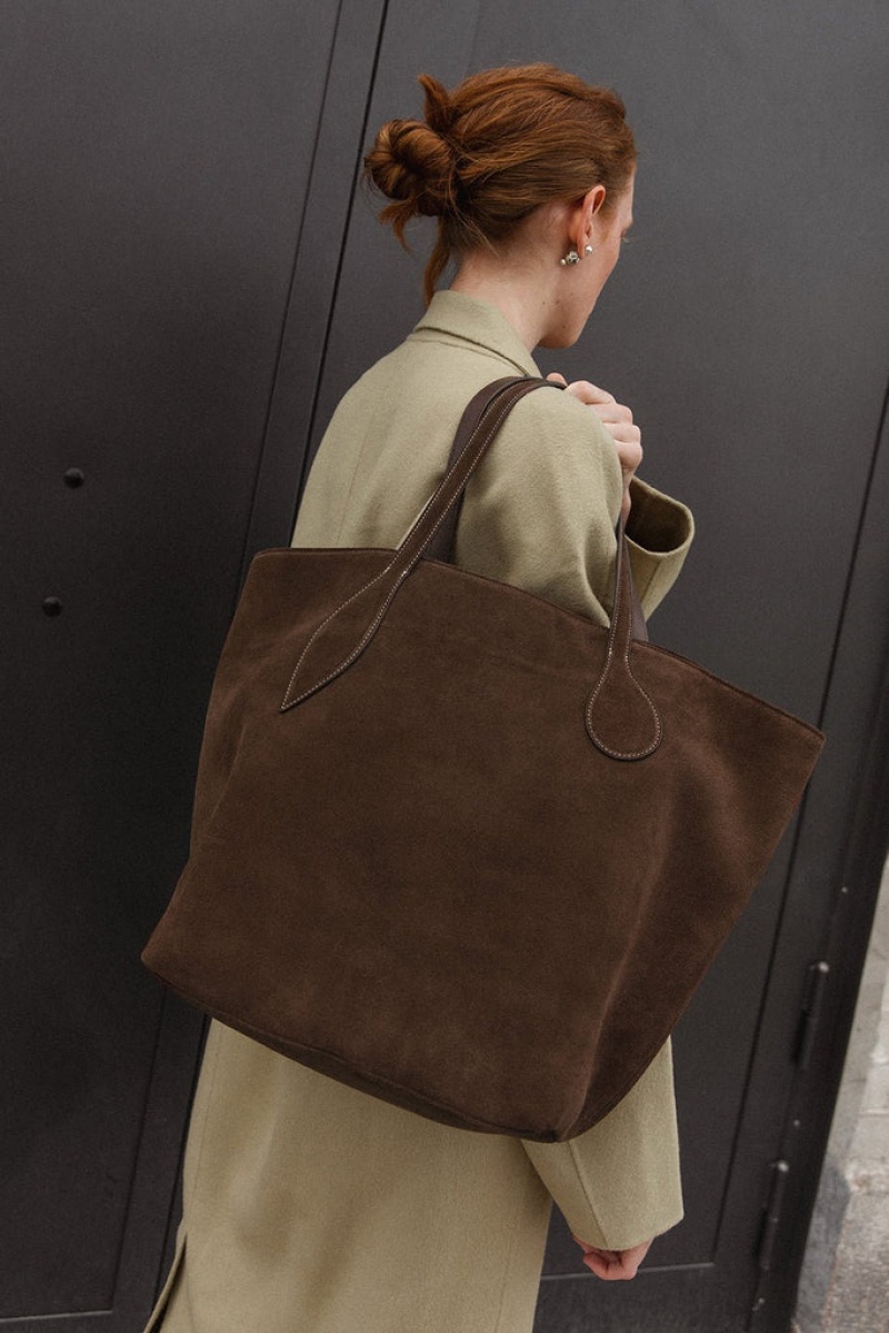 Cabas Little Liffner Sprout Suede Femme Marron Foncé | 312548-FZJ