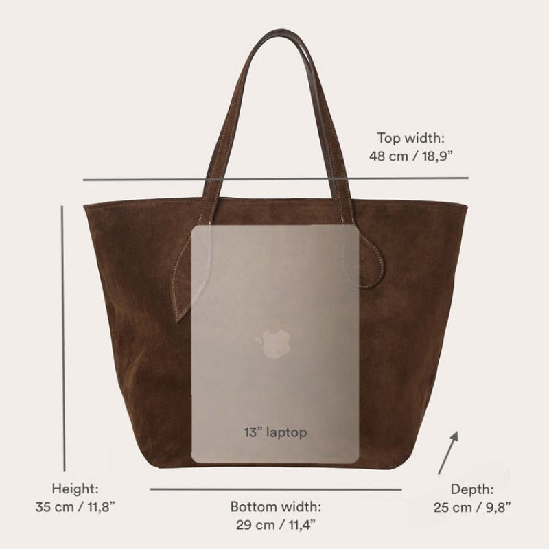 Cabas Little Liffner Sprout Suede Femme Marron Foncé | 312548-FZJ