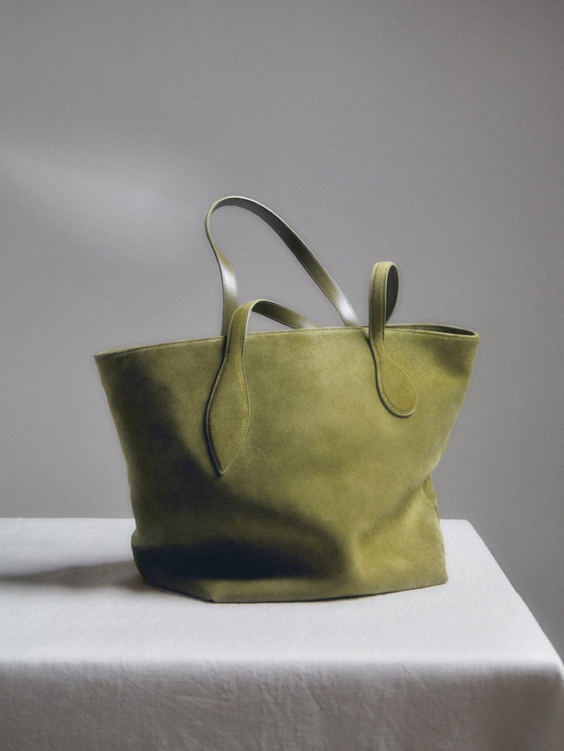 Cabas Little Liffner Sprout Suede Femme Vert | 987326-LPV