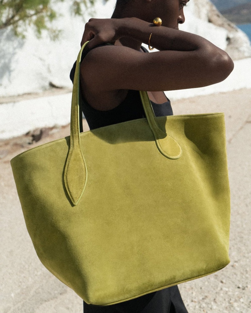 Cabas Little Liffner Sprout Suede Femme Vert | 987326-LPV