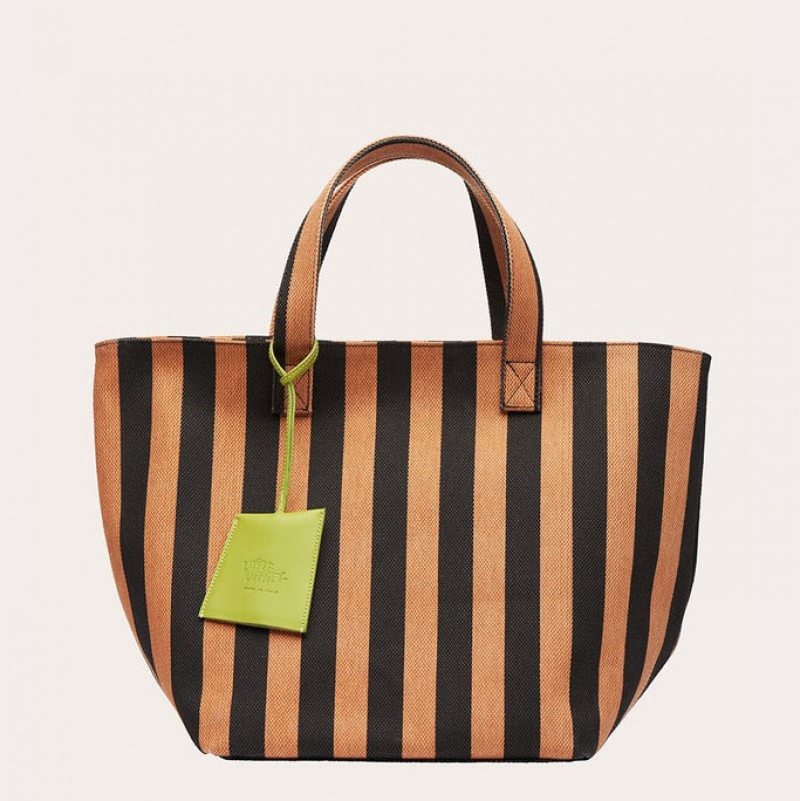 Cabas Little Liffner Stripe Femme Beige | 741502-MKR