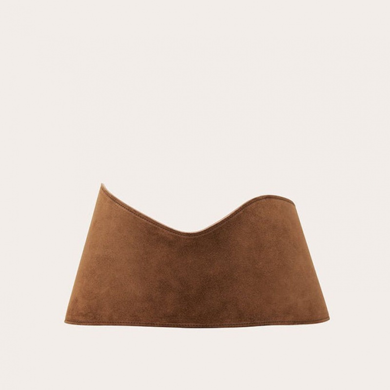 Ceintures Little Liffner Flow Corset Suede Femme Marron | 073285-GWI