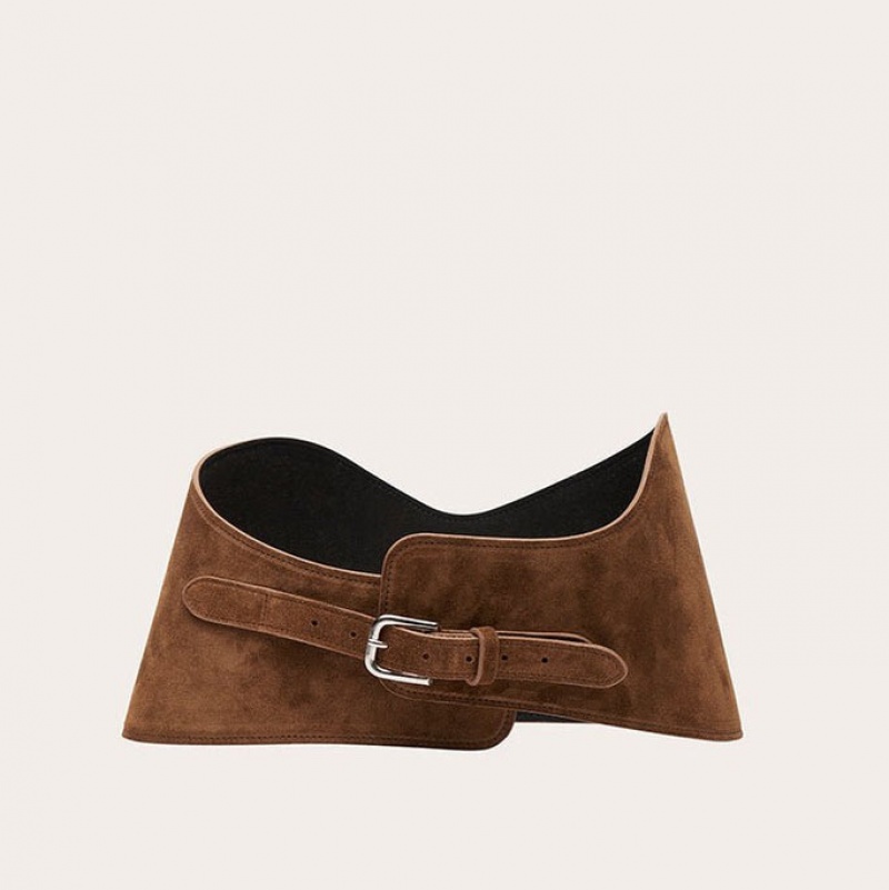 Ceintures Little Liffner Flow Corset Suede Femme Marron | 073285-GWI