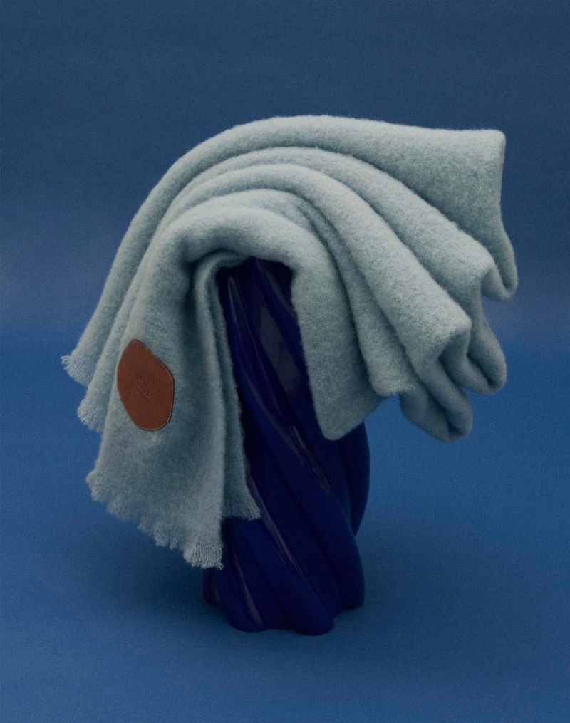 Couverture Little Liffner Wool Femme Bleu Clair | 058369-TEU