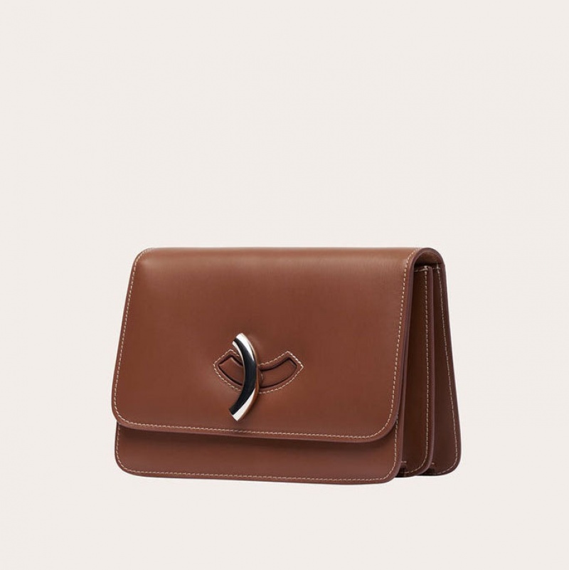 Sac Bandoulière Little Liffner Maccheroni Femme Marron | 607941-ALZ