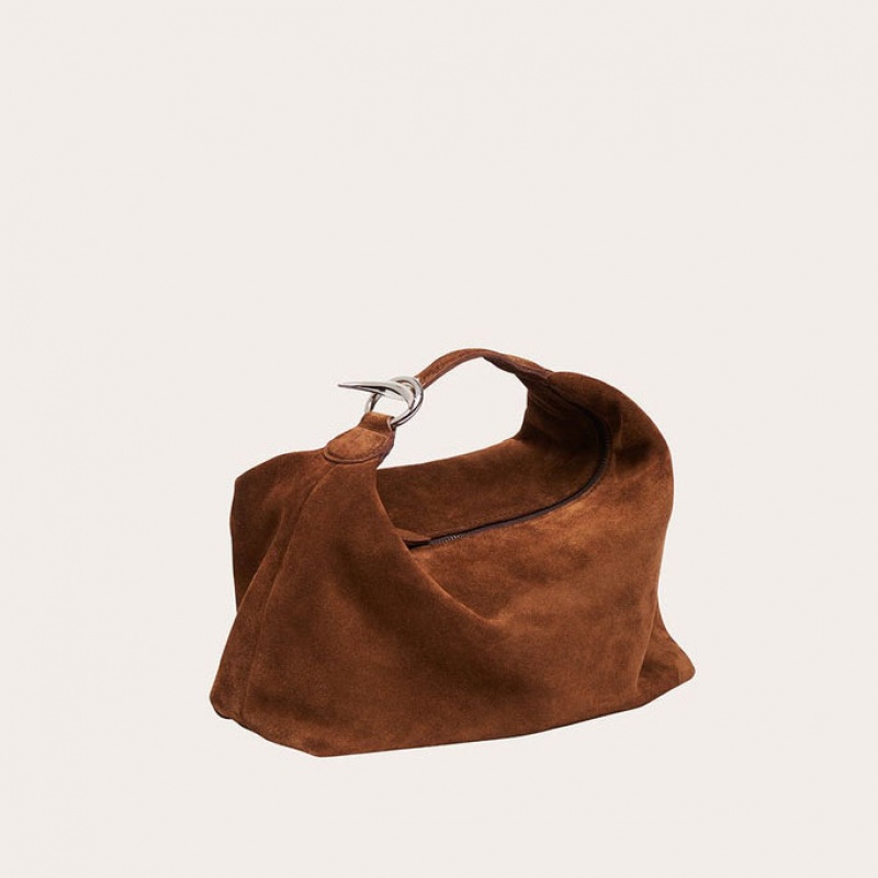 Sac Bandoulière Little Liffner Pillow Suede Femme Marron | 068243-QZP
