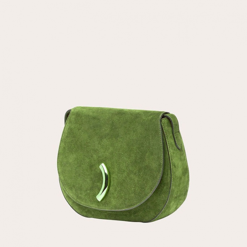 Sacs De Selle Little Liffner Maccheroni Suede Femme Vert Clair | 781290-FPZ