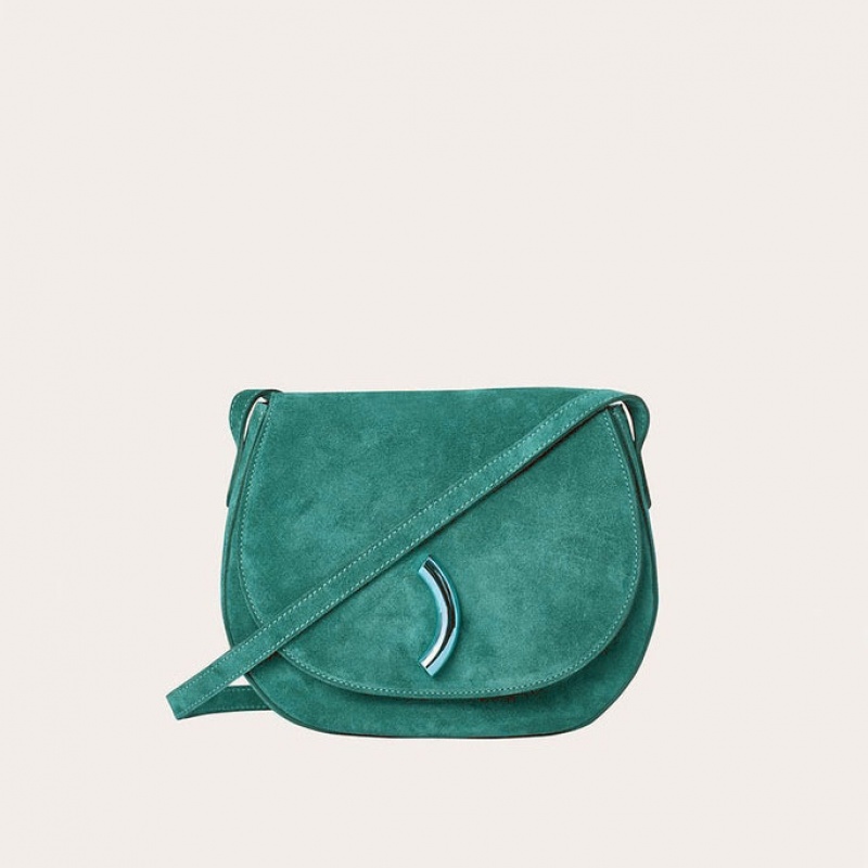 Sacs De Selle Little Liffner Maccheroni Suede Femme Turquoise | 513697-EVS